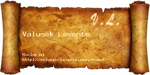 Valusek Levente névjegykártya